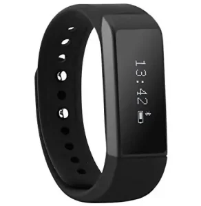 Black Juboury Slim fitness tracker with display for tracking heart rate, steps and calories