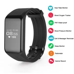 TUFEN Fitness Tracker Heart Rate Monitor Smart Band with Blood Oxygen, Blood Pressure, Sleep Monitor track bracelets