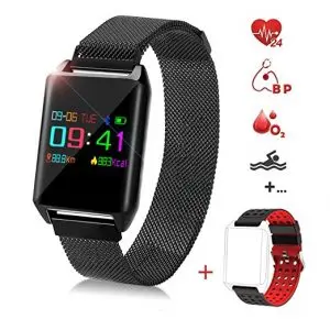 E4go fitness tracker for swimming, waterproof activity tracker with heart rate monitor, sleep tracking, multi-sport modes and OLED screen