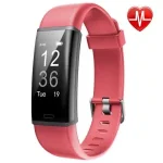 Lintelek red fitness tracker smart band with heart rate, steps, sleep and activity monitoring for women